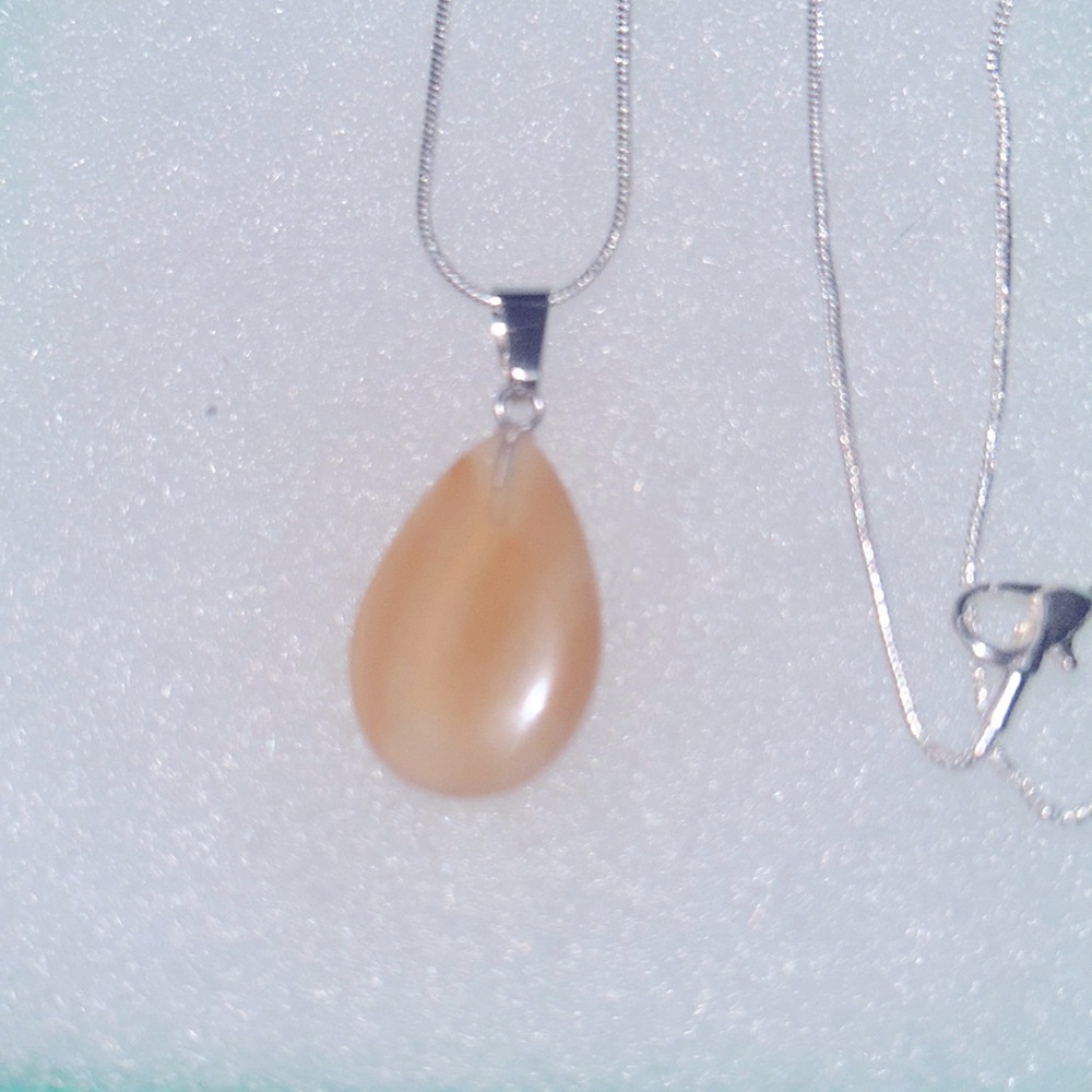 Boho Carnelian Agate Sterling Silver 16” Necklace
